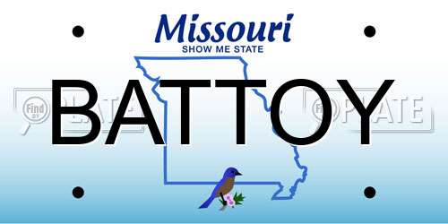 BATTOY Missouri License Plate