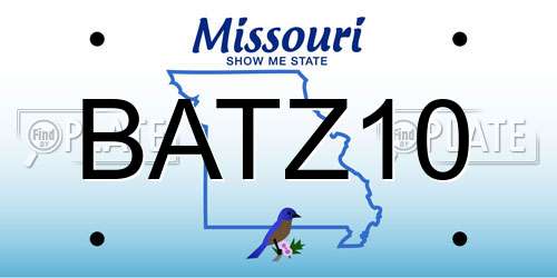 BATZ10 Missouri License Plate