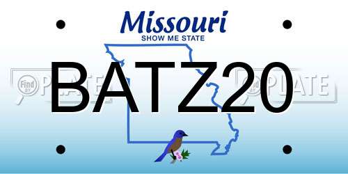 BATZ20 Missouri License Plate