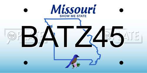 BATZ45 Missouri License Plate