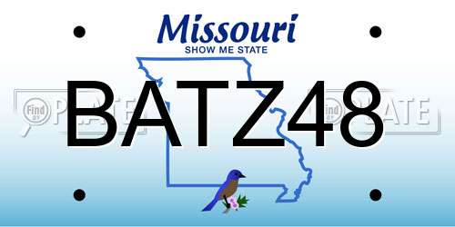 BATZ48 Missouri License Plate