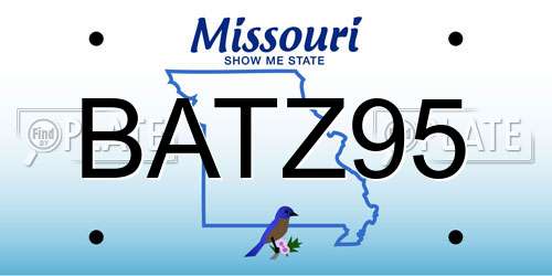 BATZ95 Missouri License Plate
