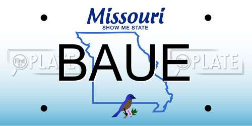 BAUE Missouri License Plate