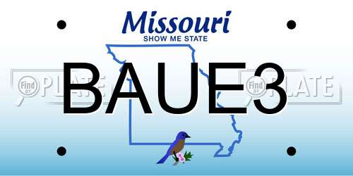 BAUE3 Missouri License Plate