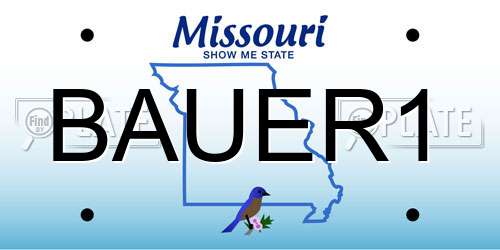 BAUER1 Missouri License Plate