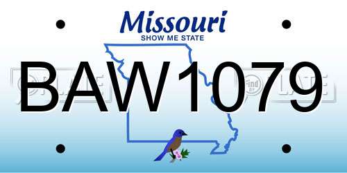 BAW1079 Missouri License Plate
