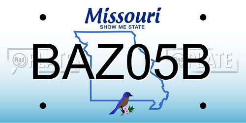 BAZ05B Missouri License Plate