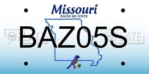BAZ05S Missouri License Plate