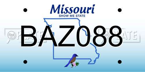 BAZ088 Missouri License Plate