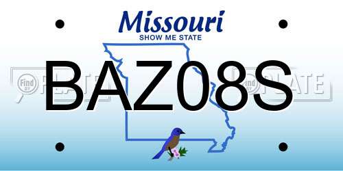 BAZ08S Missouri License Plate