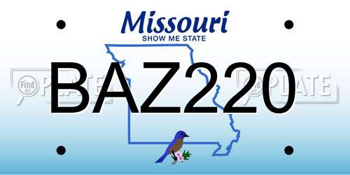 BAZ220 Missouri License Plate