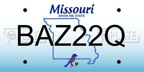 BAZ22Q Missouri License Plate