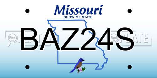BAZ24S Missouri License Plate
