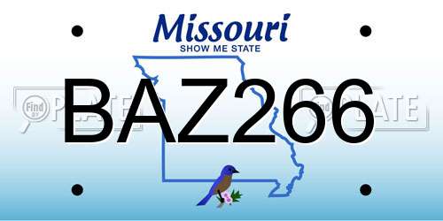 BAZ266 Missouri License Plate