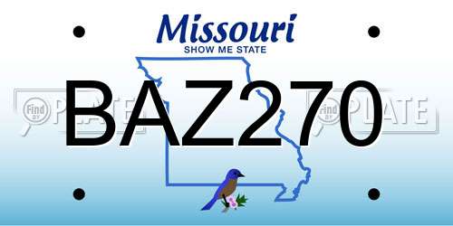 BAZ270 Missouri License Plate