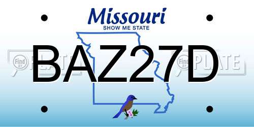 BAZ27D Missouri License Plate