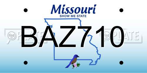 BAZ710 Missouri License Plate