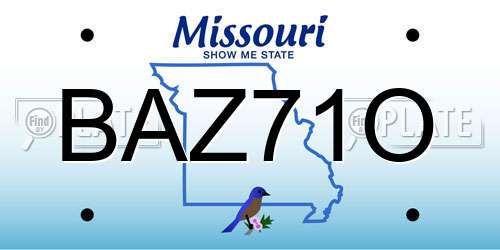 BAZ71O Missouri License Plate
