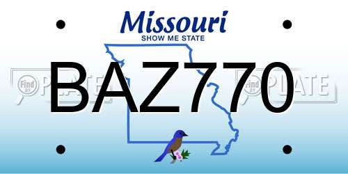 BAZ770 Missouri License Plate
