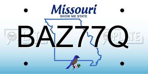 BAZ77Q Missouri License Plate