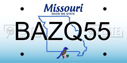 BAZQ55 Missouri License Plate