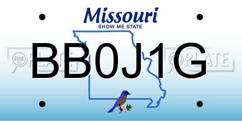BB0J1G Missouri License Plate