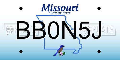 BB0N5J Missouri License Plate