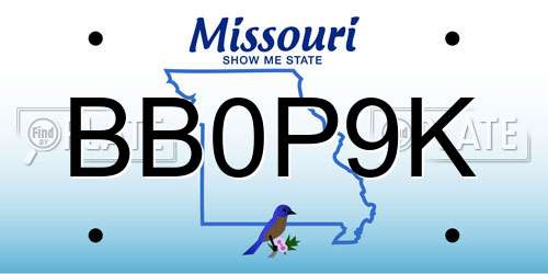 BB0P9K Missouri License Plate