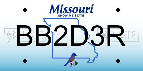 BB2D3R Missouri License Plate