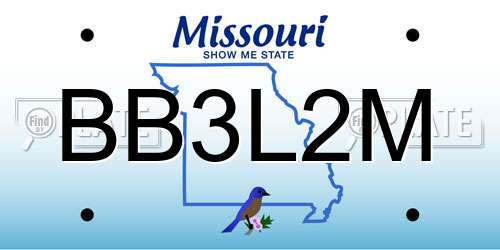 BB3L2M Missouri License Plate