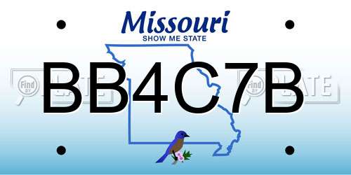 BB4C7B Missouri License Plate