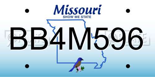BB4M596 Missouri License Plate