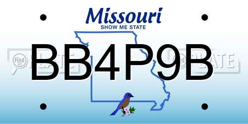 BB4P9B Missouri License Plate