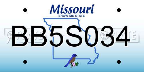 BB5S034 Missouri License Plate