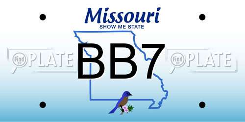 BB7 Missouri License Plate