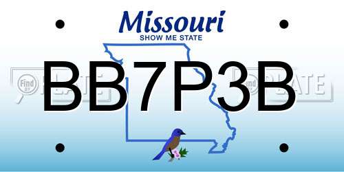 BB7P3B Missouri License Plate