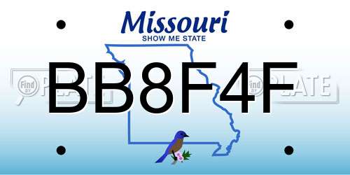 BB8F4F Missouri License Plate