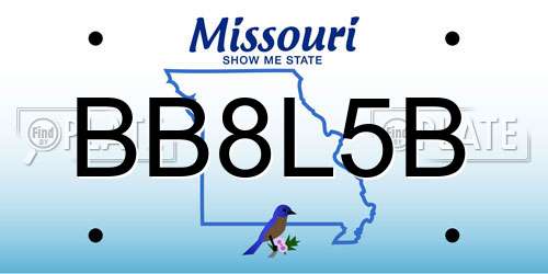 BB8L5B Missouri License Plate