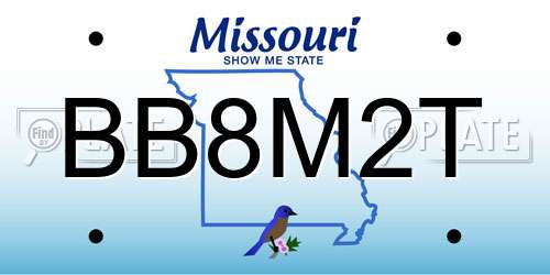 BB8M2T Missouri License Plate