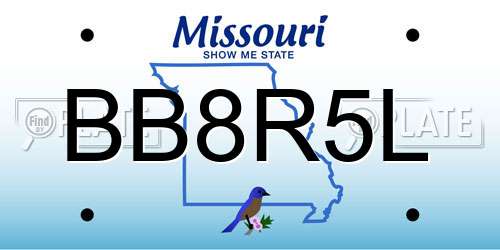 BB8R5L Missouri License Plate