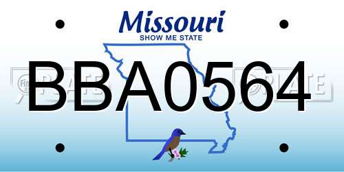 BBA0564 Missouri License Plate