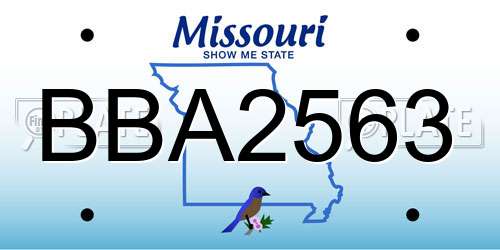 BBA2563 Missouri License Plate
