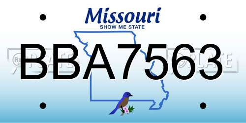 BBA7563 Missouri License Plate