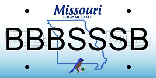 BBBSSSB Missouri License Plate