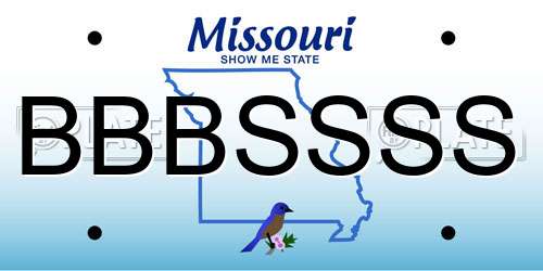 BBBSSSS Missouri License Plate