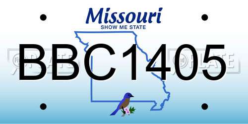 BBC1405 Missouri License Plate