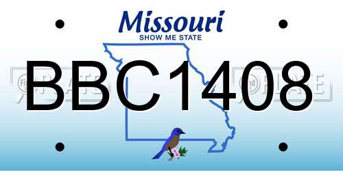 BBC1408 Missouri License Plate