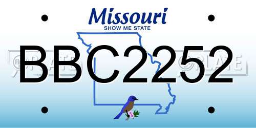 BBC2252 Missouri License Plate