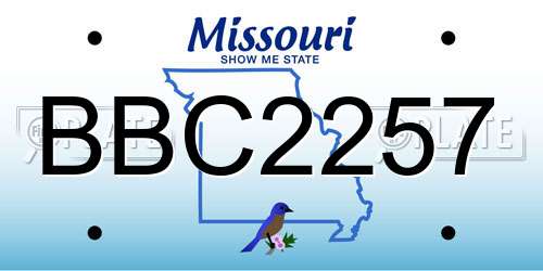 BBC2257 Missouri License Plate