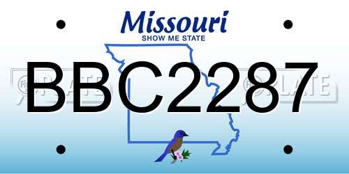 BBC2287 Missouri License Plate